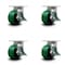Service Caster 6 Inch Heavy Duty Green Poly on Cast Iron Swivel Caster Set with Brakes, 4PK SCC-KP92S630-PUR-GB-SLB-4 - alternate 1